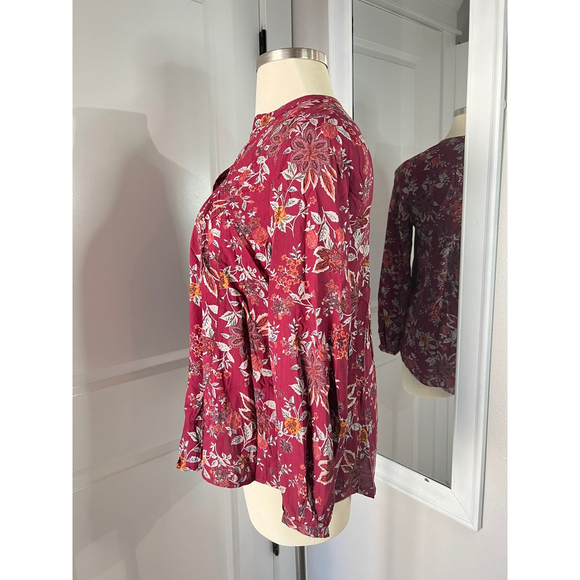 caffe marrakech notched printed blouse size small - Picture 8 of 8